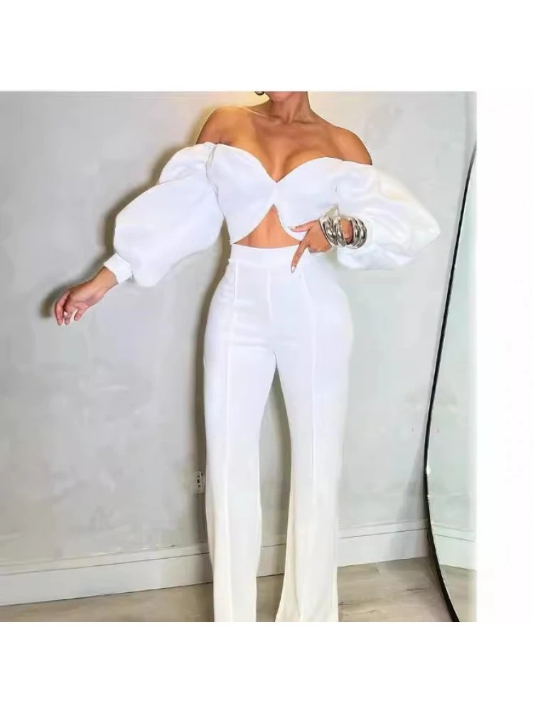 Patchwork High Rise Straight Pant Sets - Image 4