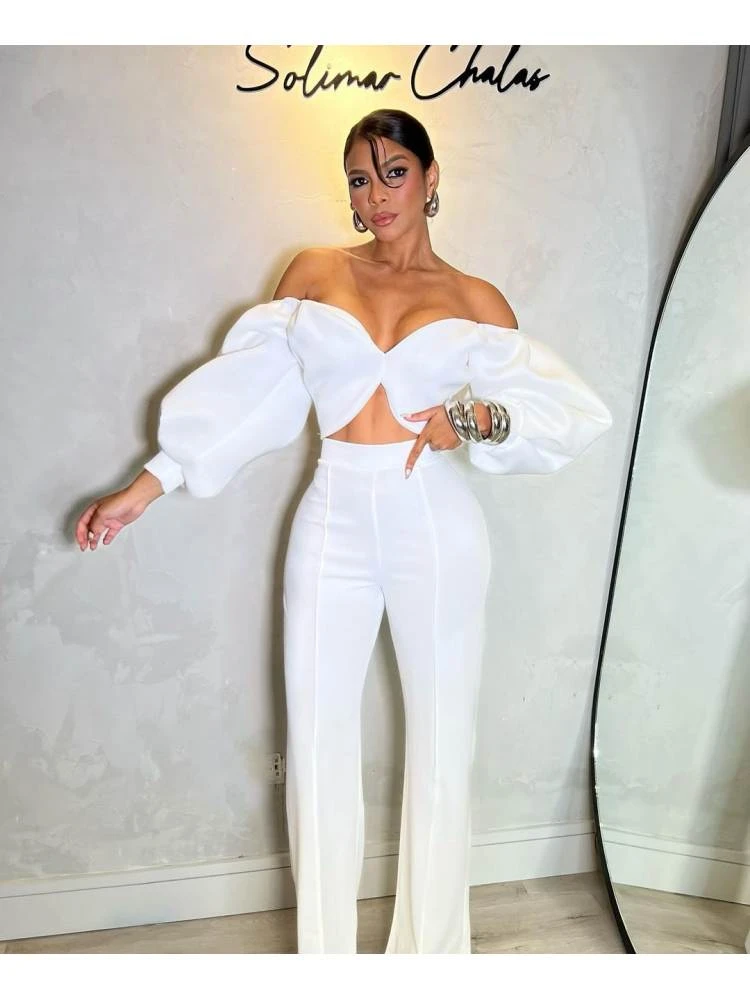 Patchwork High Rise Straight Pant Sets - Image 5