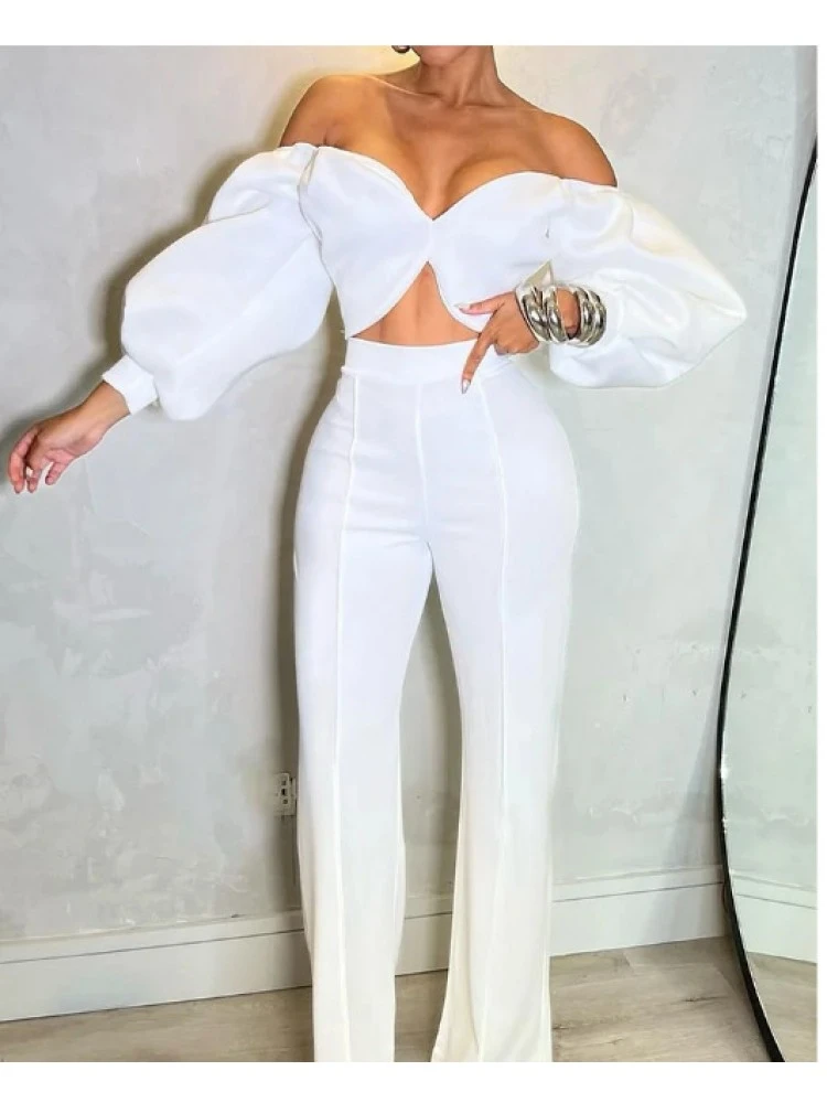 Patchwork High Rise Straight Pant Sets - Image 9