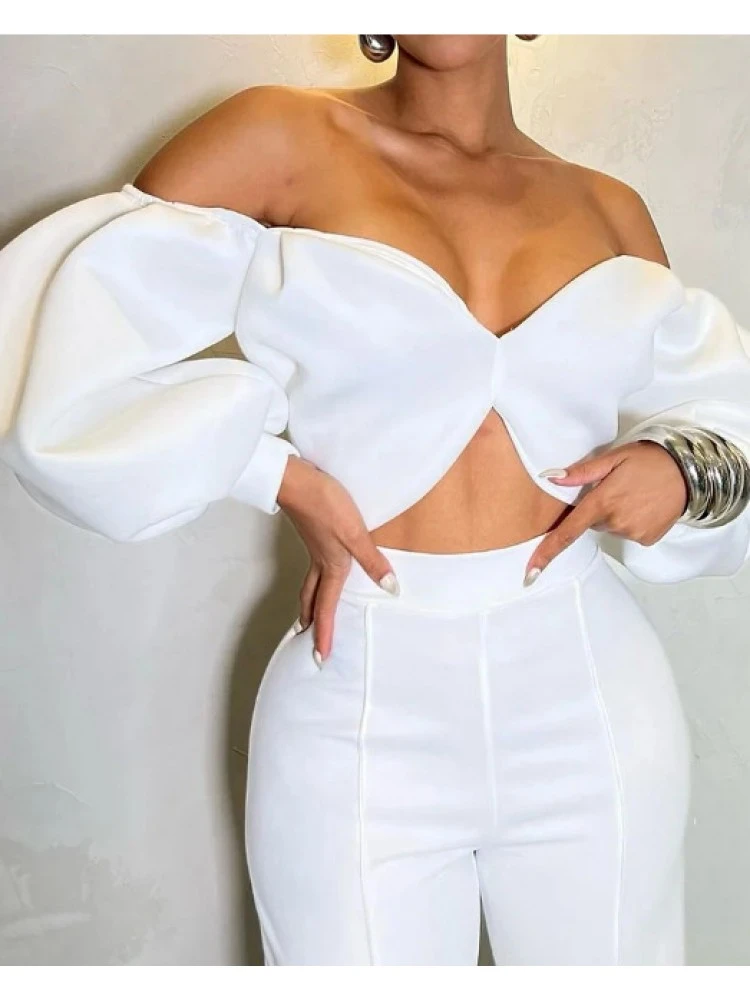 Patchwork High Rise Straight Pant Sets - Image 10