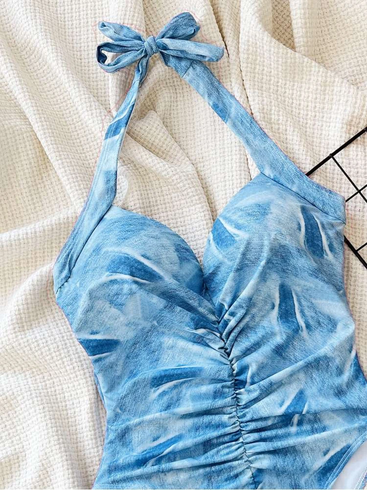 Halter Neck Sleeveless High Rise One-Pieces Swimwear - Image 4