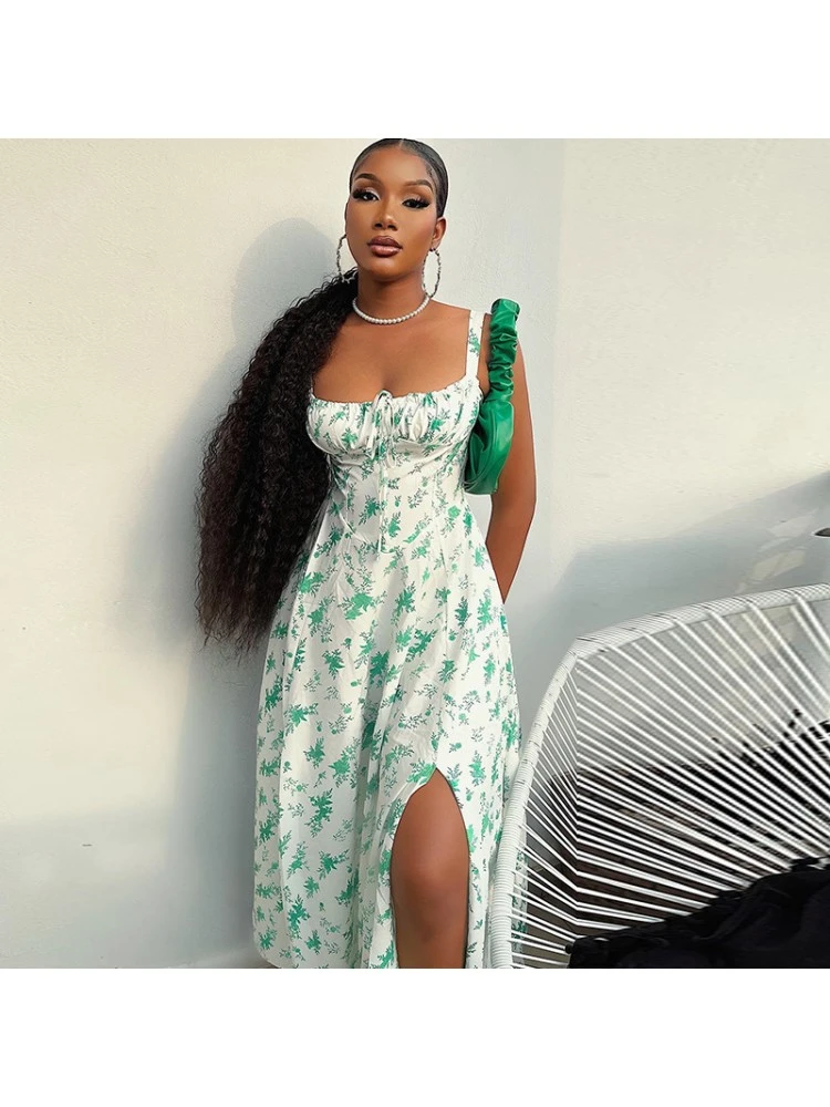 Letter Printed Lace Up Sleeveless Dress - Image 6