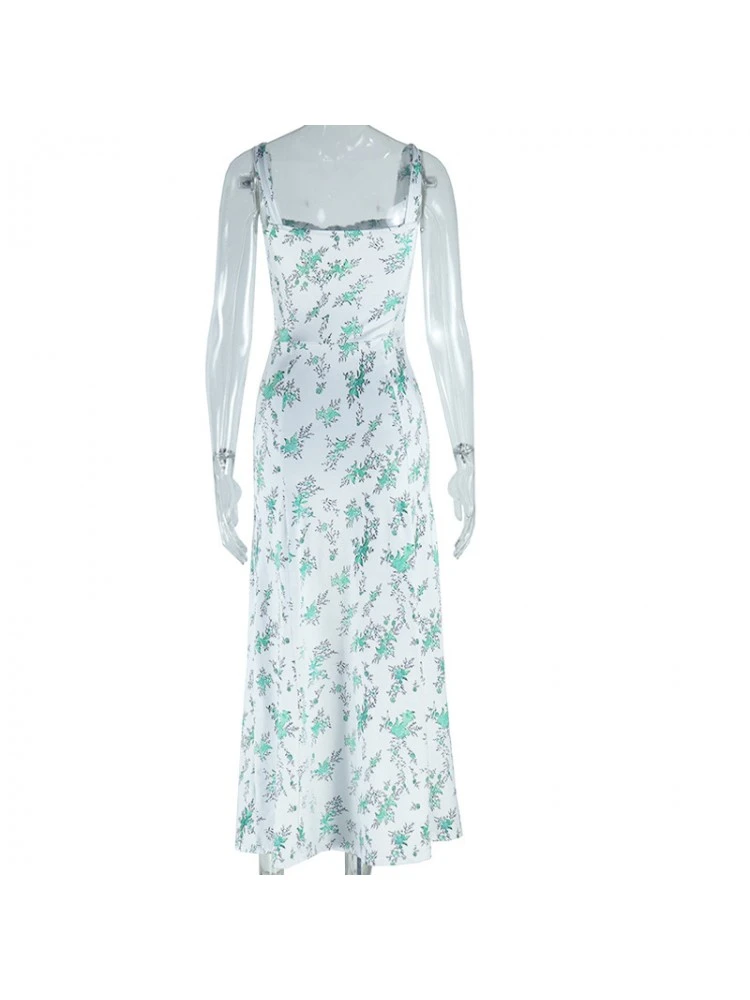 Letter Printed Lace Up Sleeveless Dress - Image 11