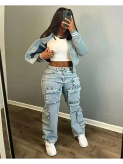 Patchwork Low Rise Loose Jeans