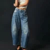 Washed Wide Leg Mid-rise Jeans