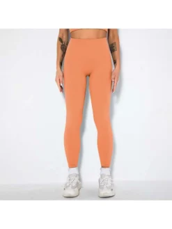 Orange Athleisure Skinny Yoga Leggings