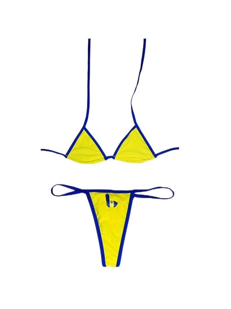 Lace Up Spaghetti Straps Backless Bikinis - Image 5