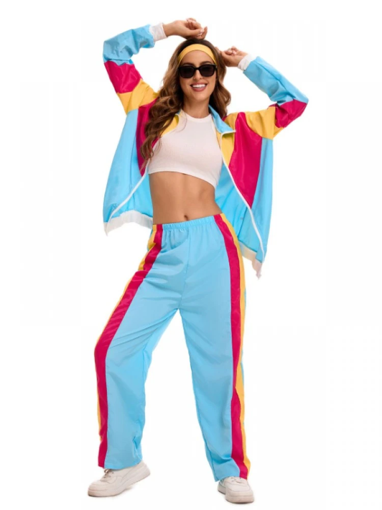 Colorblock High Rise Loose Pant Sets - Image 3