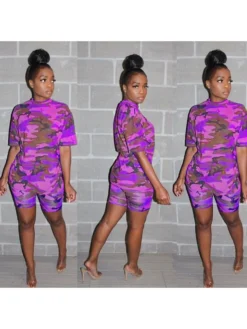 Camouflage Printed Loose Short Sets
