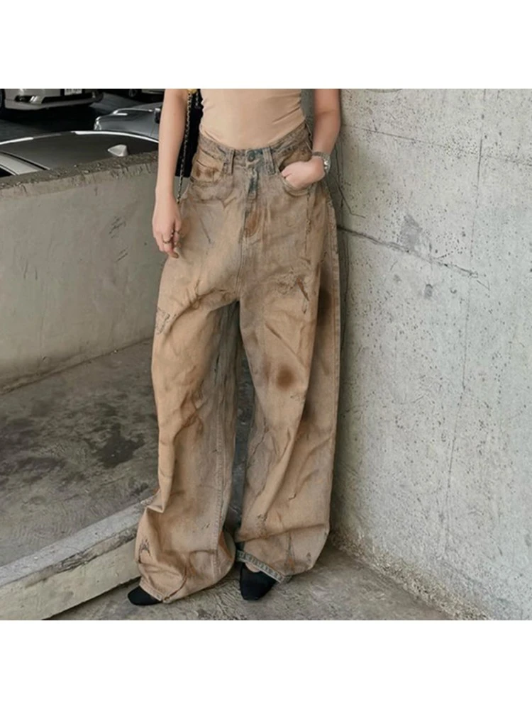 Patchwork Tie Dye Loose Jeans - Image 6