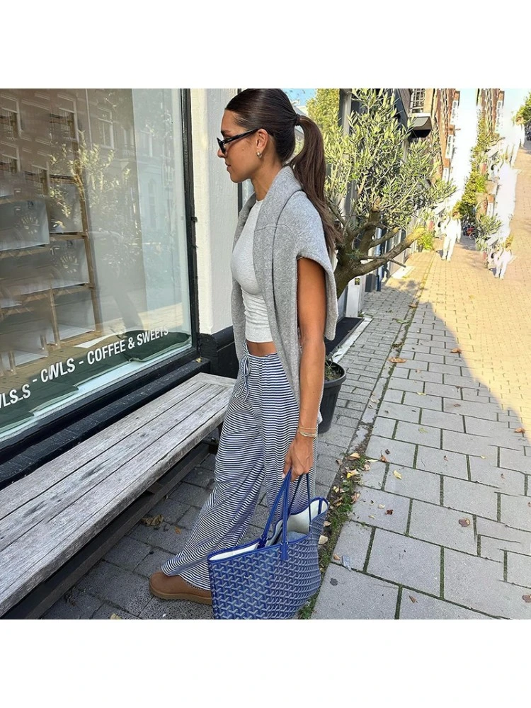 Striped Low Rise Straight Pants - Image 5