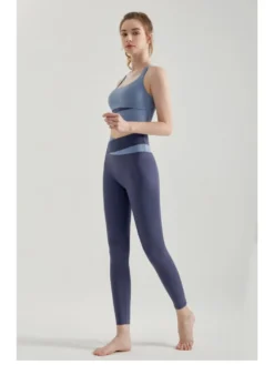 Patchwork Sleeveless Skinny Yoga Sets