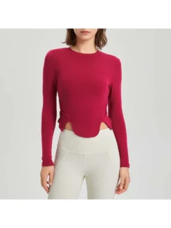 Asymmetrical Hem Crewneck Sporty Tank