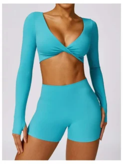 Knot/Twist Front Deep V Neck Sporty Tank