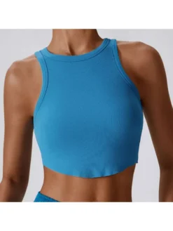Solid Color Crewneck Cropped Tank