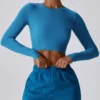 Solid Color Long Sleeve Crewneck Sporty Tank