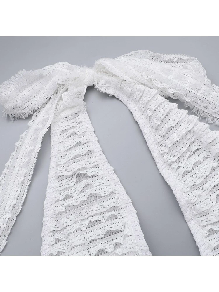 Patchwork Lace Backless Skirt Sets - Image 10