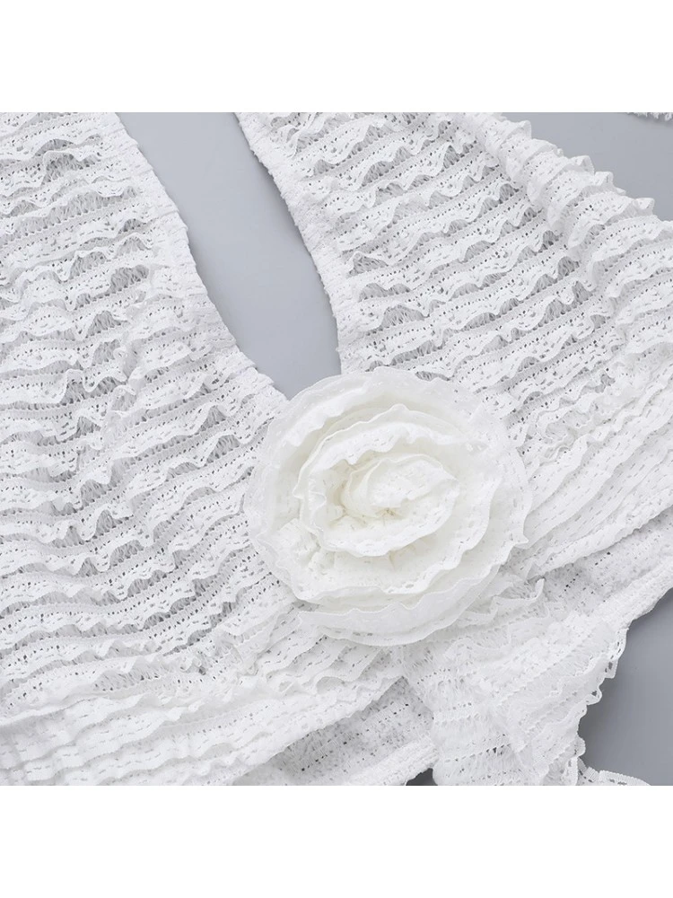 Patchwork Lace Backless Skirt Sets - Image 11