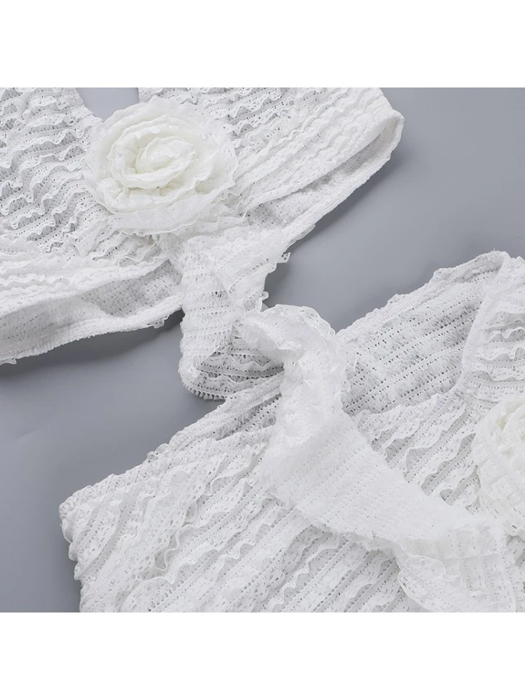 Patchwork Lace Backless Skirt Sets - Image 12