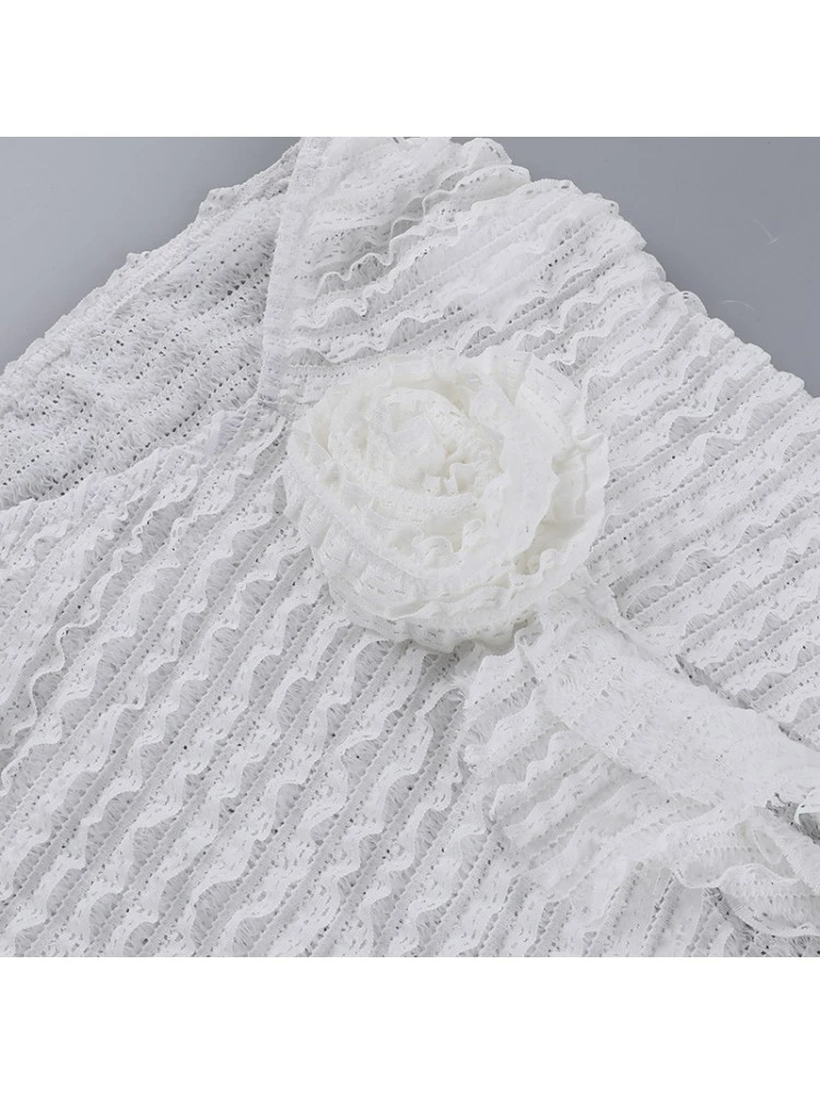 Patchwork Lace Backless Skirt Sets - Image 13