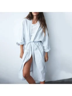 Striped Bandage Long Sleeve Robes