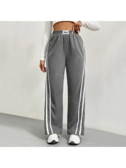 Patchwork Knitting Loose Pants