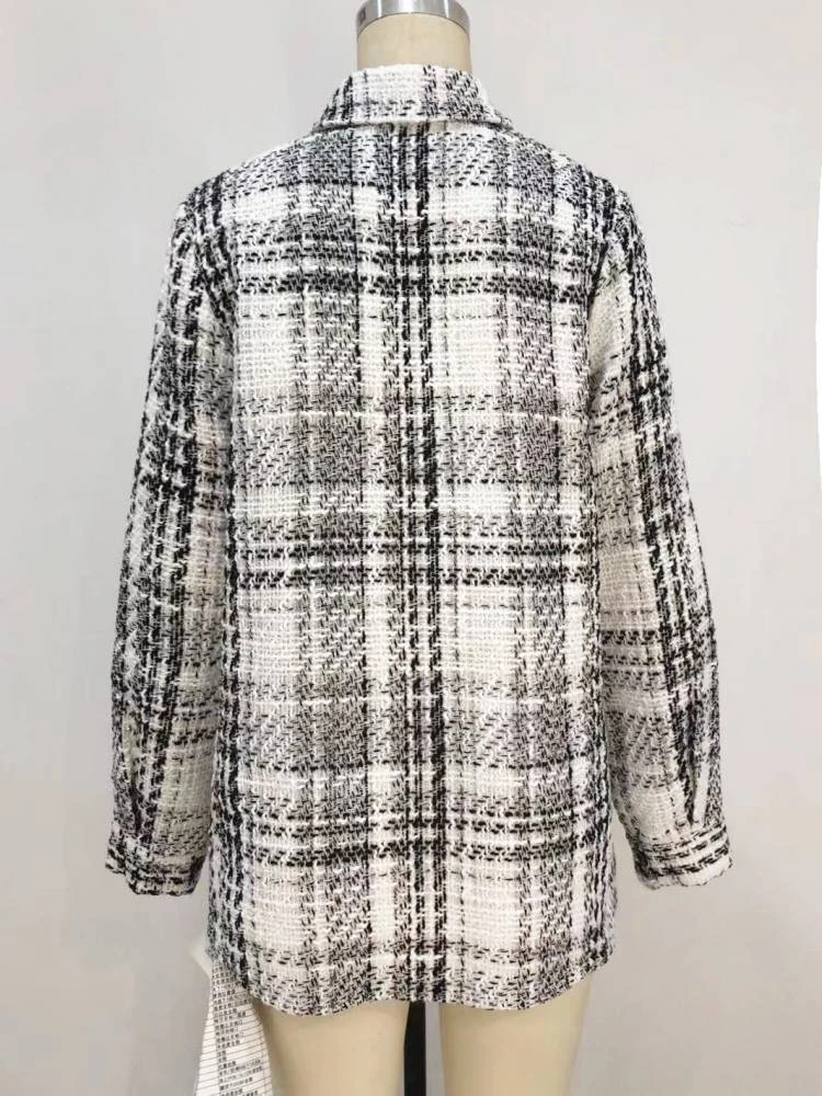 Striped Easy-handling Single Breasted Coats - Image 5