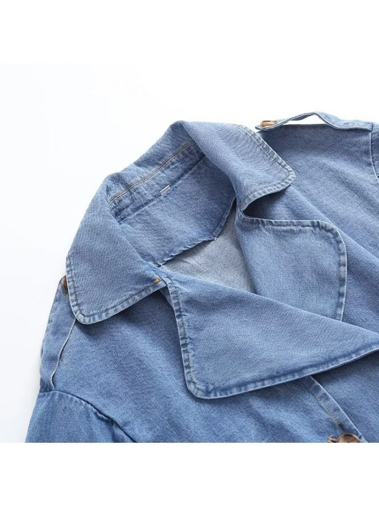 Solid Color High Rise Fitted Long Coats - Image 5