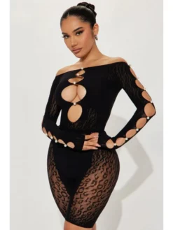 Perspective Leopard Off Shoulder Rompers
