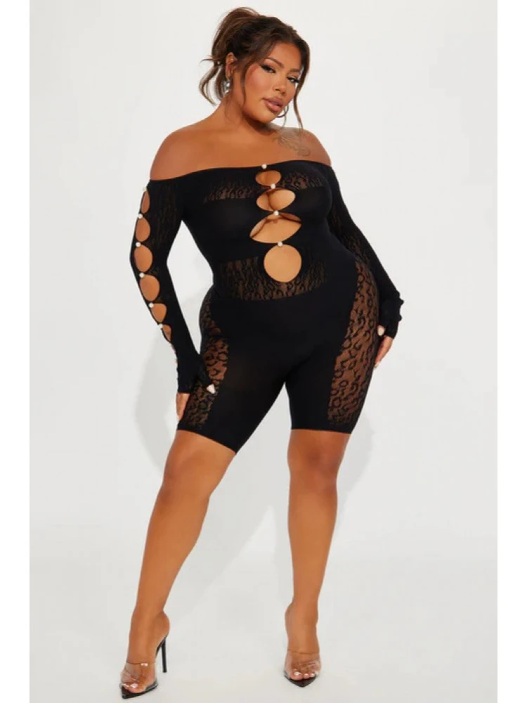 Perspective Leopard Off Shoulder Rompers - Image 5