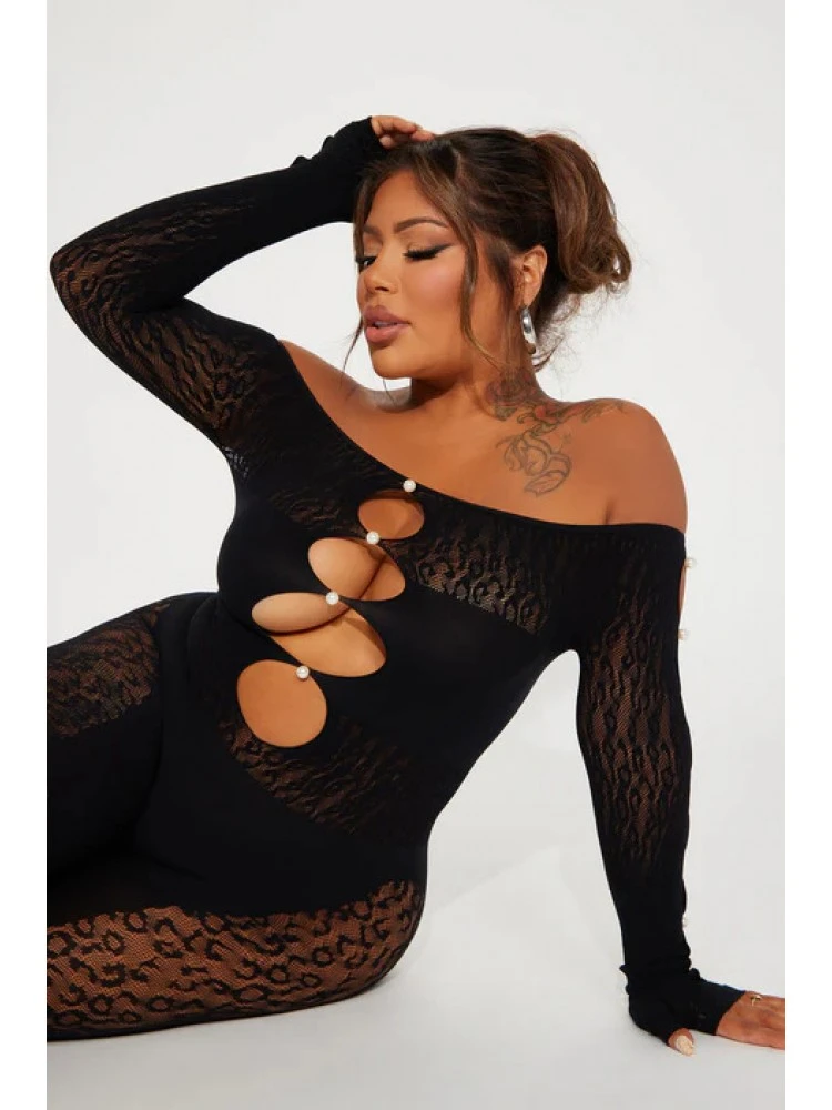 Perspective Leopard Off Shoulder Rompers - Image 6
