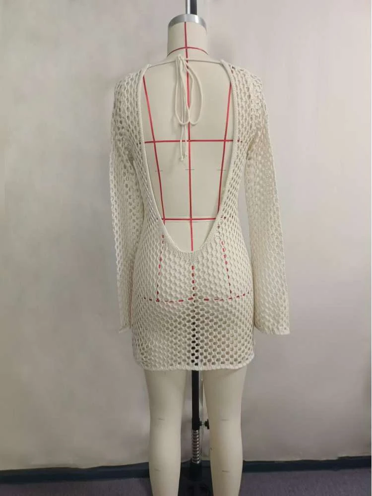 Solid Color Crewneck Loose Cover Ups - Image 6