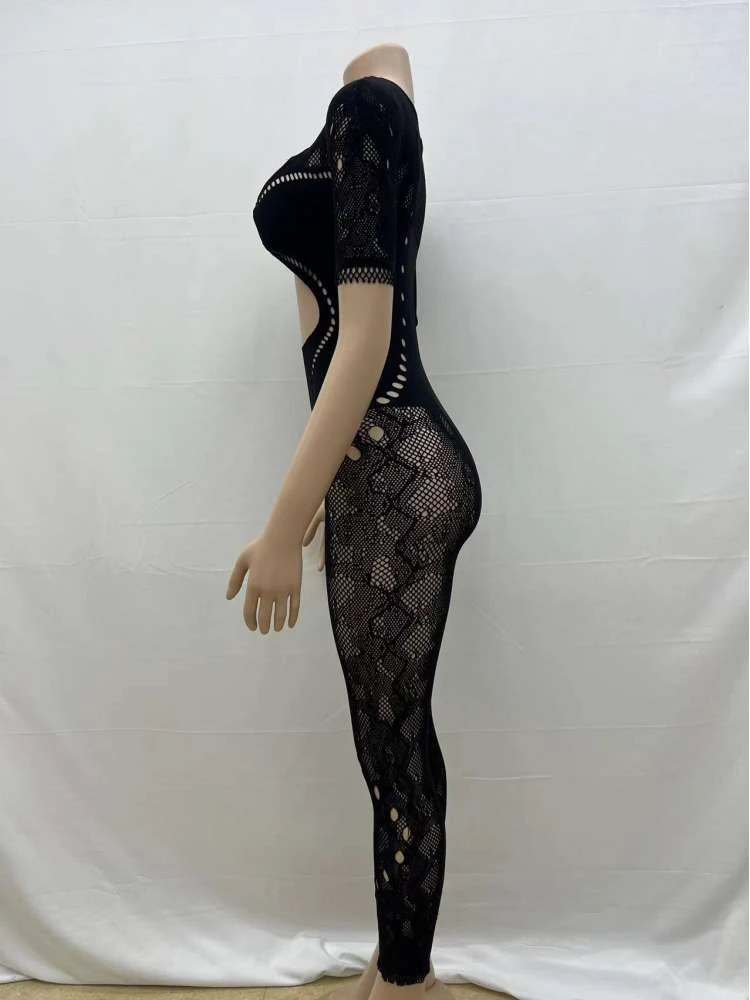 Hollow-out Lace Bodycon Jumpsuits - Image 9