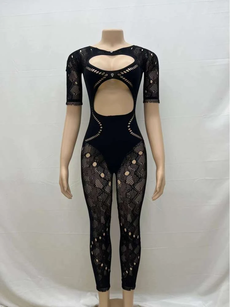 Hollow-out Lace Bodycon Jumpsuits - Image 11
