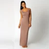 Crewneck Fitted Sleeveless Maxi Dress