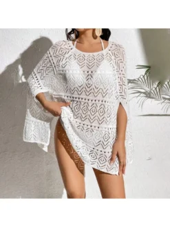 Solid Color Crewneck Baggy Cover Ups