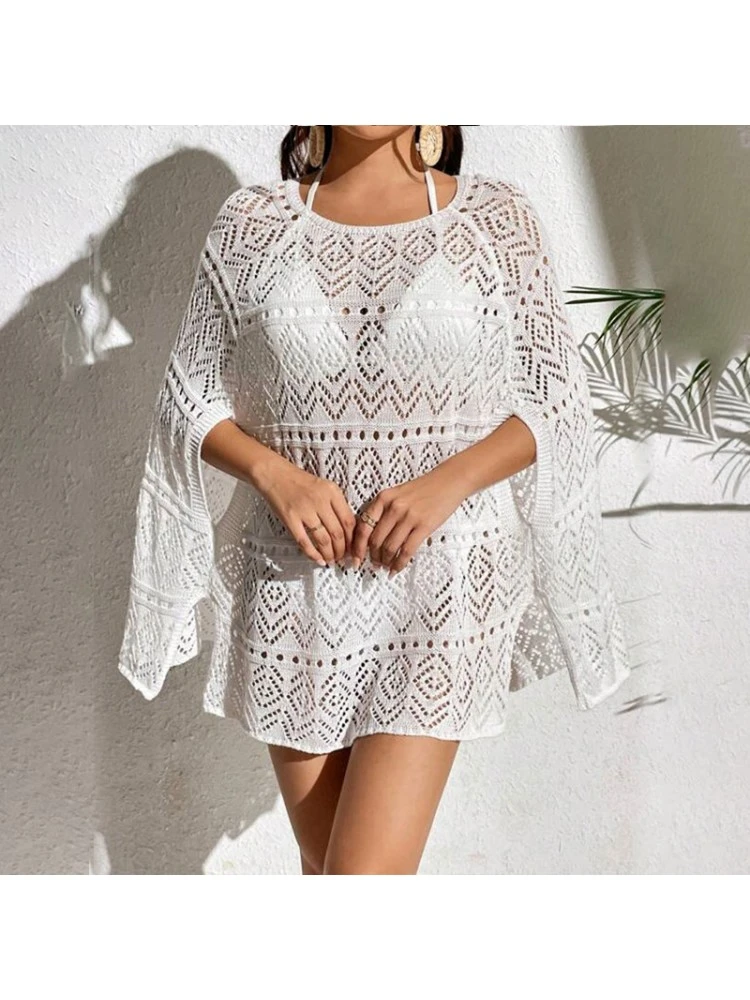 Solid Color Crewneck Baggy Cover Ups - Image 2