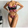 Flower Spaghetti Straps Lace Sexual Sets