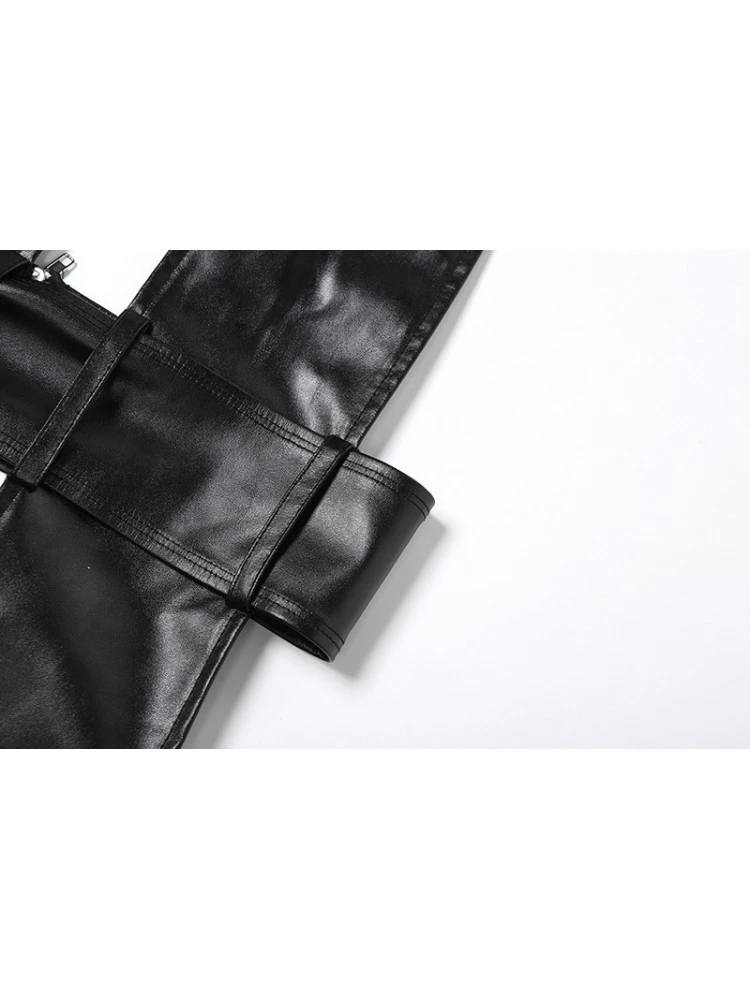 Patchwork Halter Neck Backless Skirt Sets - Image 9