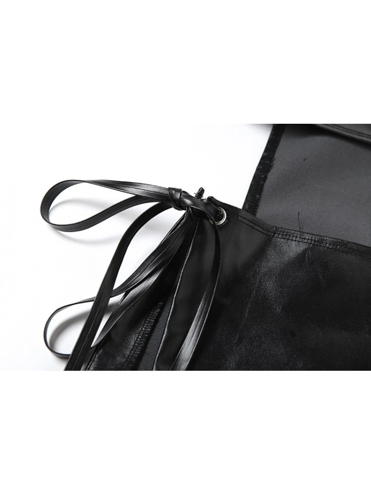 Patchwork Halter Neck Backless Skirt Sets - Image 10