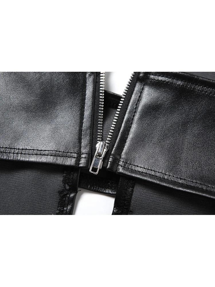 Patchwork Halter Neck Backless Skirt Sets - Image 11