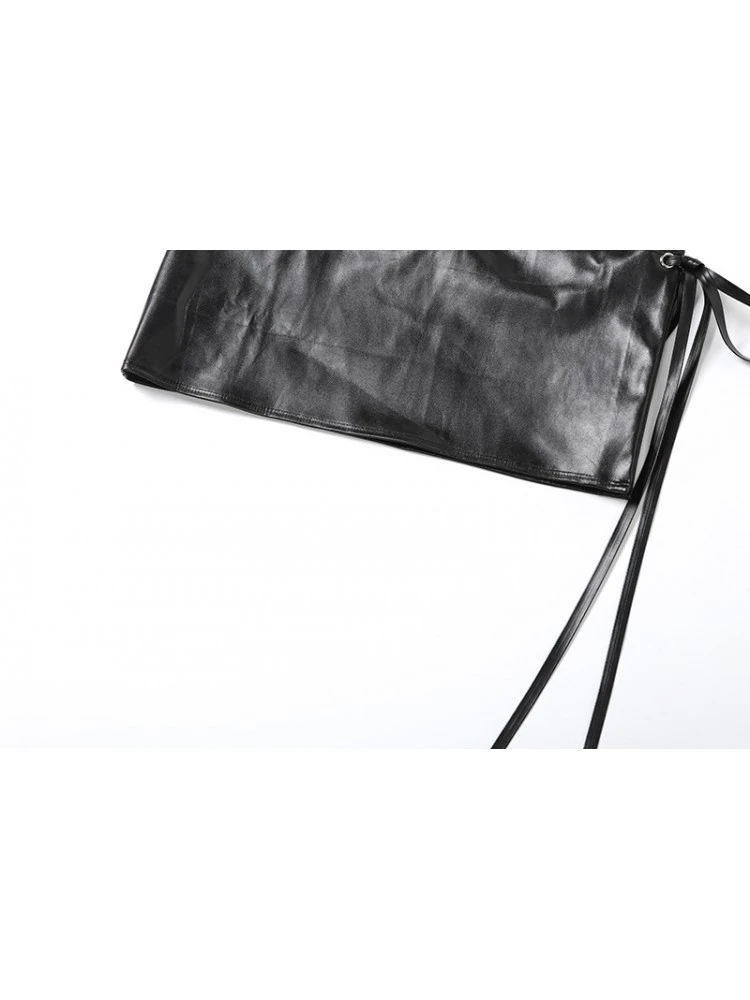 Patchwork Halter Neck Backless Skirt Sets - Image 12