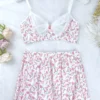 Disty Floral Printing See Through Sexual Sets