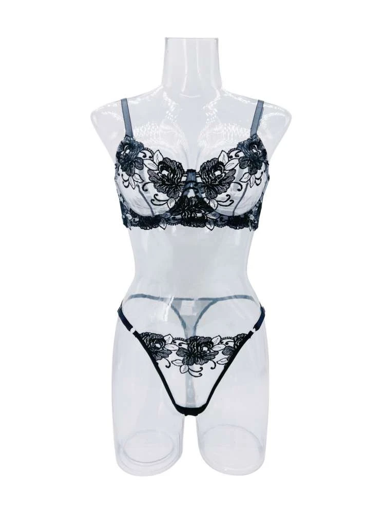 Flower Embroidery Bra Sets - Image 7