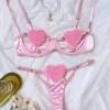 Fluff Heart Hollow-out Bra Sets