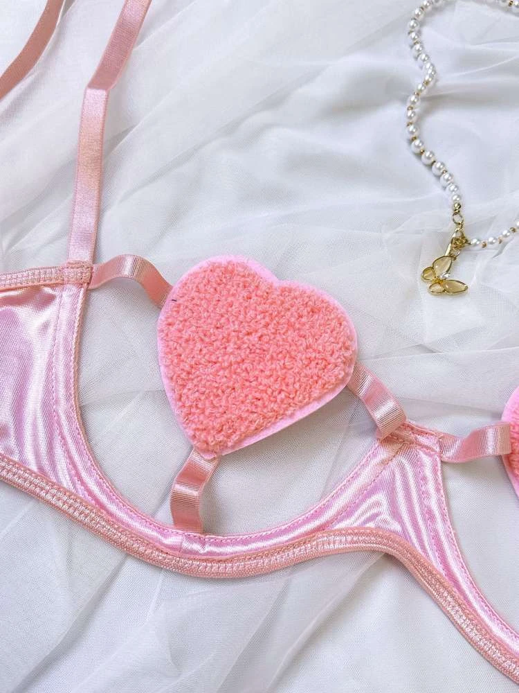 Fluff Heart Hollow-out Bra Sets - Image 5