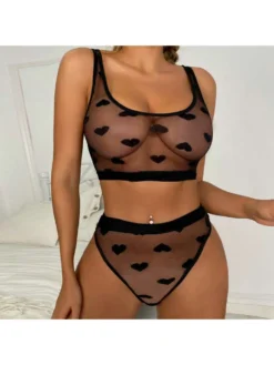 See Through High Rise Cropped Sexual Sets