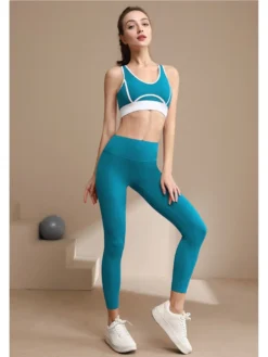 Hollow-out High Rise Skinny Yoga Sets