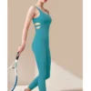 Solid Color Sleeveless Asymmetrical Yoga Sets