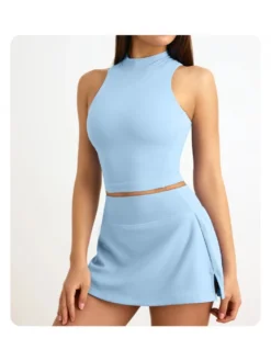 Turtleneck Sleeveless High Rise Yoga Sets